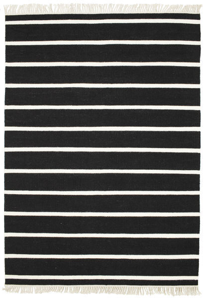 Dorri Stripe 160X230 Černá/Bílá Pruhovaný Vlněný Koberec