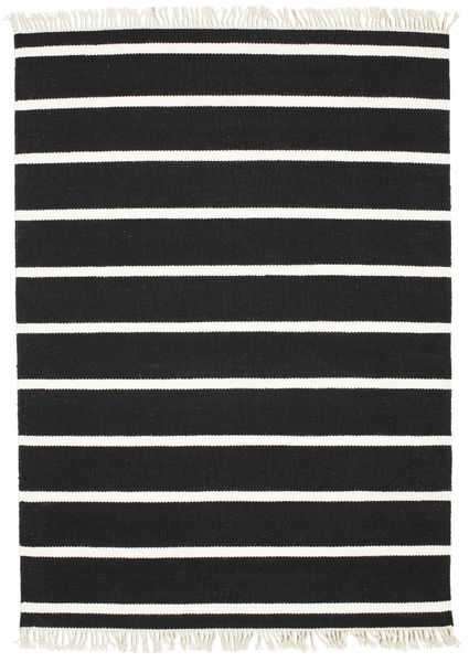  140X200 Csíkos Kicsi Dorri Stripe Szőnyeg - Fekete/Fehér Gyapjú