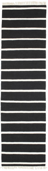 Dorri Stripe 80X300 小 ブラック/ホワイト ストライプ 細長 ウール 絨毯