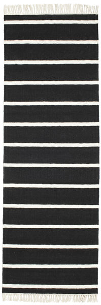 Dorri Stripe 80X250 Kicsi Fekete/Fehér Csíkos Futószőnyeg Gyapjúszőnyeg