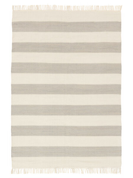  160X230 Cotton Stripe グレー/オフホワイト 絨毯
