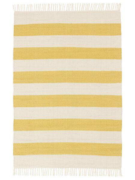 Cotton Stripe 140X200 Malý Žlutá Pruhovaný Bavlněný Koberec