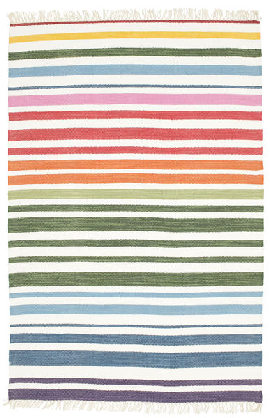 Kjøkken Teppe Rainbow Stripe 140X200 Bomull Moderne Stripet Flerfarget