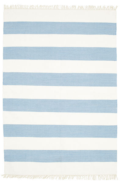  140X200 Cotton Stripe Ανοικτό Μπλε Μικρό Χαλι 