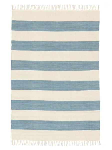 140X200 Cotton Stripe ライトブルー 小 絨毯