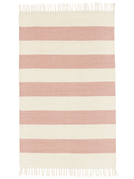  100X160 Ριγέ Μικρό Cotton Stripe Χαλι - Ροζ Βαμβάκι
