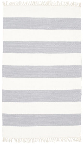 Cotton Stripe 100X160 Klein Grau/Naturweiß Gestreift Baumwollteppich
