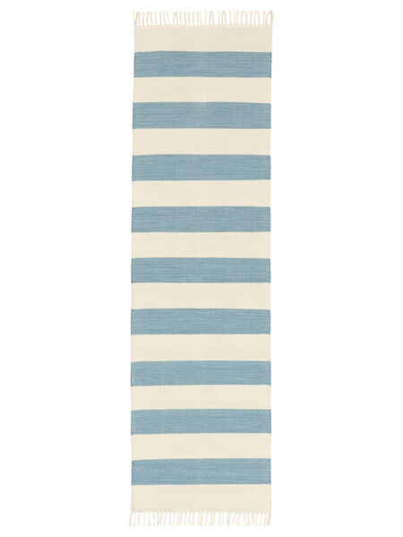 Cotton Stripe 80X300 Klein Hellblau Gestreift Läufer Baumwollteppich