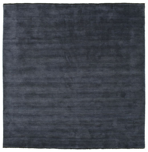  Wool Rug 250X250 Handloom Fringes Dark Blue Square Large
