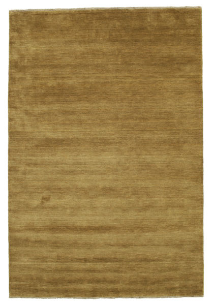  200X300 Einfarbig Handloom Fringes Teppich - Olivegrün Wolle