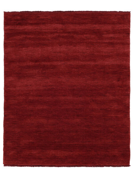  Wool Rug 200X250 Handloom Fringes Dark Red