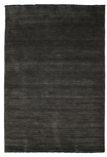Handloom Fringes 160X230 ブラック/グレー 単色 ウール 絨毯