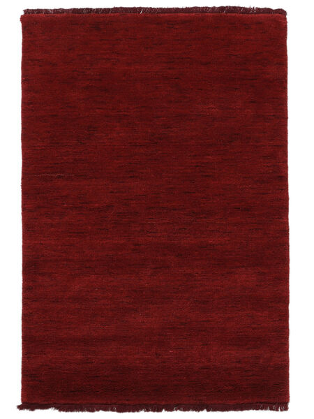  Wool Rug 160X230 Handloom Fringes Dark Red