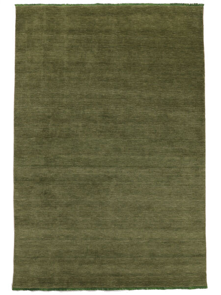  Wool Rug 160X230 Handloom Fringes Green