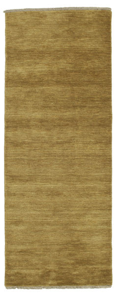 Teppichläufer 80X200 Einfarbig Handloom Fringes - Olivegrün