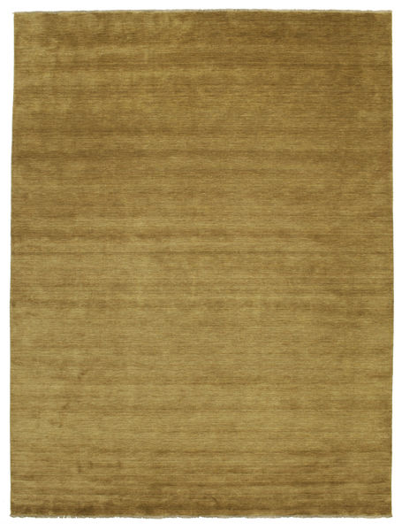 Handloom Fringes 300X400 Large Olive Green Plain (Single Colored) Wool Rug