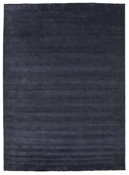 Wool Rug 300X400 Handloom Fringes Dark Blue Large