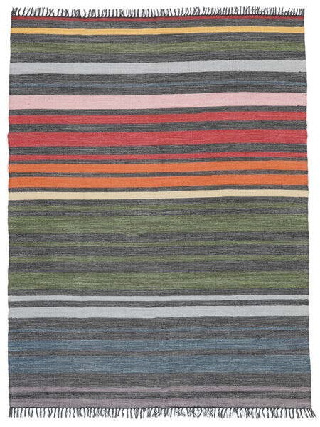 Rainbow Stripe 250X300 大 マルチカラー ストライプ 綿 ラグ 絨毯