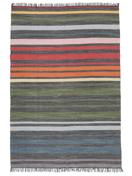  200X300 Stripet Rainbow Stripe Teppe - Flerfarget Bomull