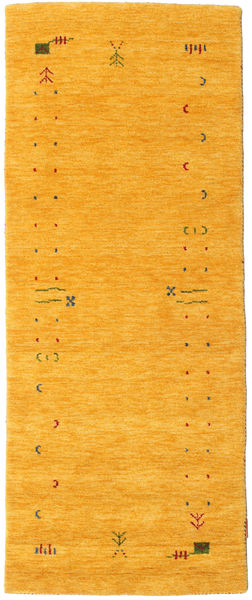 Gabbeh Loom Frame 80X200 Small Yellow Runner Wool Rug