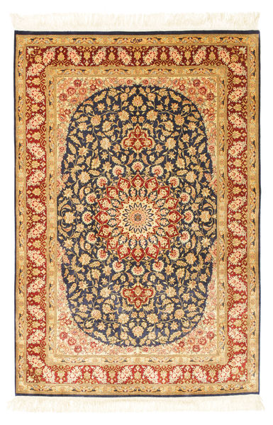  Persian Qum Silk Rug 99X150 Beige/Brown (Silk, Persia/Iran)