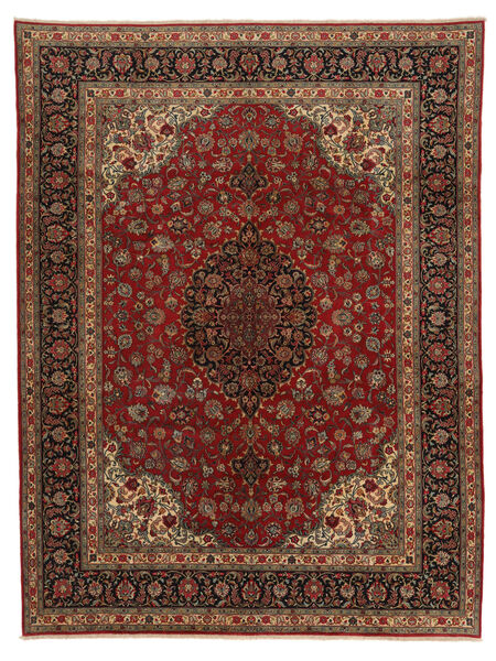  Persian Qum Kork/Silk Rug 298X390 Black/Dark Red Carpetvista