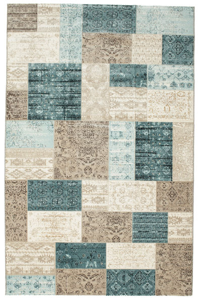 Patchwork Auckland 200X300 Bege/Petroleo Tapete