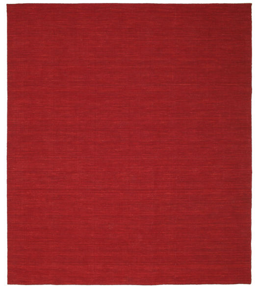  Χαλι Μαλλινο 250X300 Kelim Loom Σκούρο Κόκκινο Μεγάλο