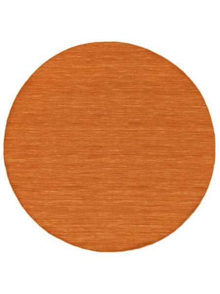  Dywan Wełniany Ø 150 Kelim Loom Pomarańczowy Okrągły Mały