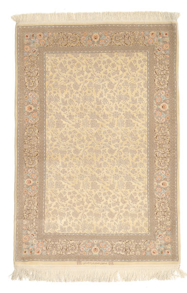  112X168 Isfahan Silkkiloimi Allekirjoitettu: Dardashti Matot Matto Beige/Vaaleanharmaa Persia/Iran Carpetvista