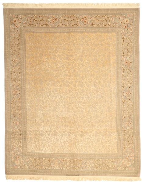 絨毯 イスファハン 絹の縦糸 署名: Dardashti 247X312 ベージュ (ウール, ペルシャ/イラン)