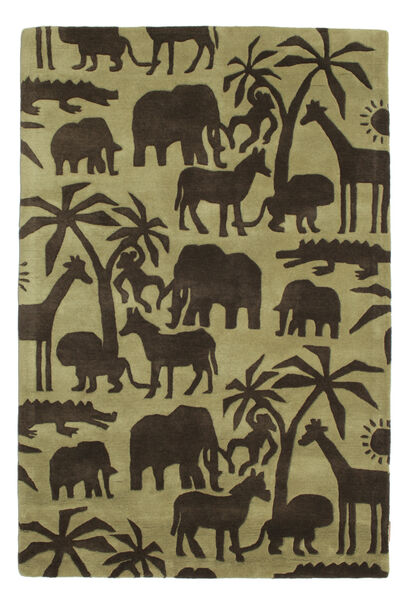 Africa Handtufted Teppich - Hellgrün/Dunkelgrün 120X180 Hellgrün/Dunkelgrün Wolle, Indien