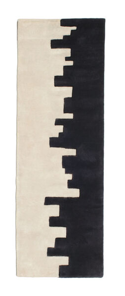 Little Town Handtufted 80X250 Small Off White/Charcoal Grey Runner Wool Rug