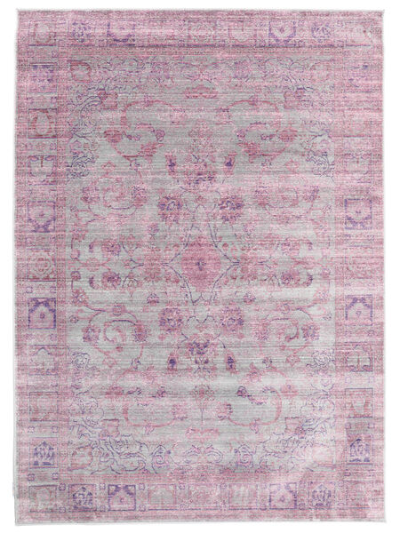  140X200 Vintage Csíkos Kicsi Maharani Szőnyeg - Szürke/Rózsaszín