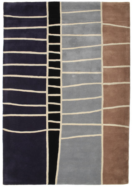  Wool Rug 160X230 Abstract Bamboo Handtufted Black/Brown