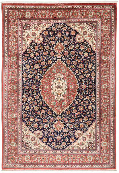 Alfombra Oriental Ghom De Seda 240X348 Rojo/Naranja (Seda, Persia/Irán)