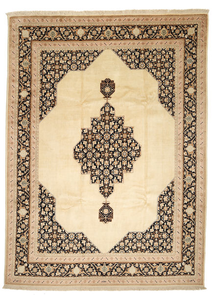  Persan Tabriz 50 Raj Cu Mătase Covor 250X338 Bej/Portocaliu Carpetvista