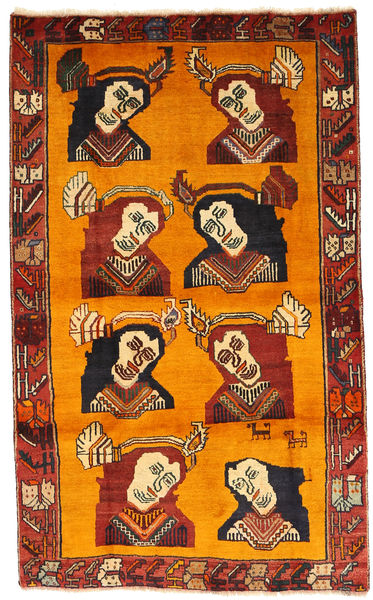  102X170 Ghashghai Fine Teppich Orange/Dunkelrot Persien/Iran Carpetvista