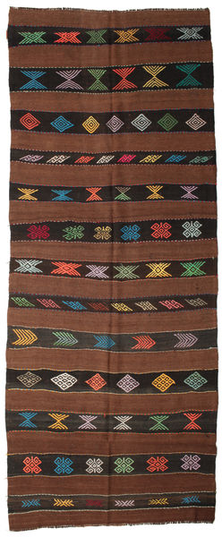 145X363 Tapete Oriental Kilim Vintage Turquia Passadeira Castanho/Cinza Escuro (Lã, Turquia) Carpetvista