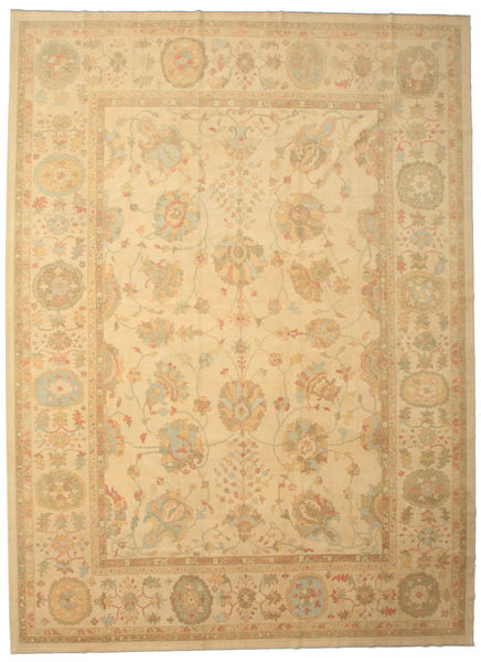  Orientalischer Usak Teppich 420X575 Beige/Orange Großer Wolle, Türkei Carpetvista