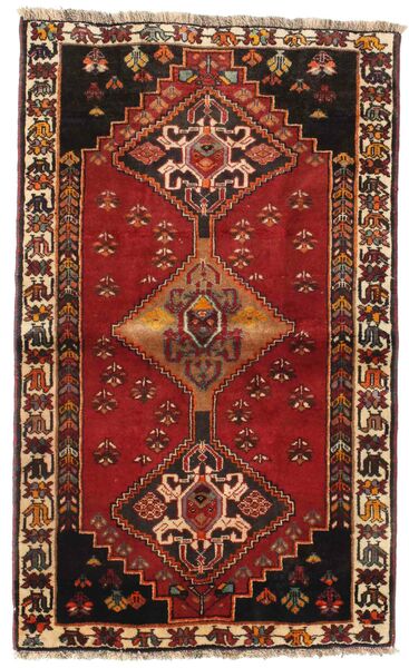  Persian Qashqai Fine Rug 88X147 Black/Dark Red Carpetvista