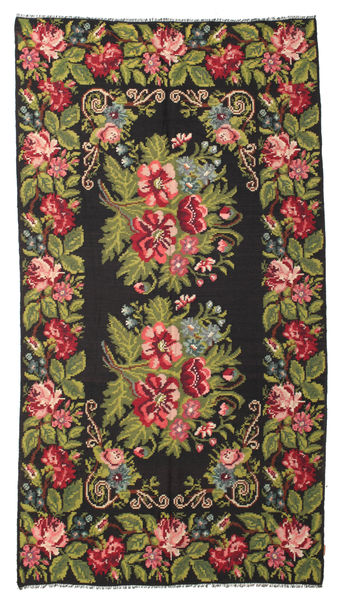  Rose Kelim Moldavia Rug 192X362 Brown/Dark Green Carpetvista