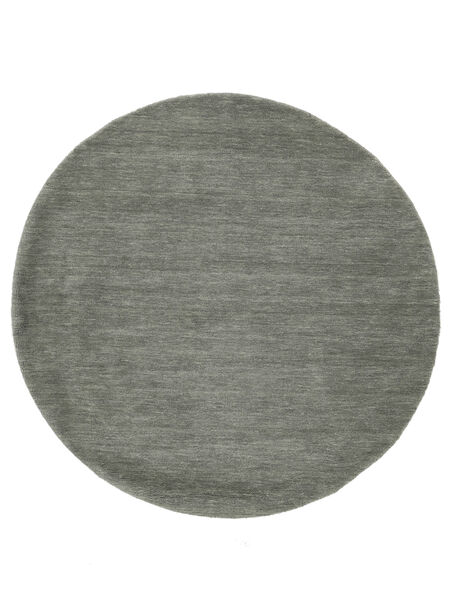 Handloom Ø 300 Large Dark Grey Plain (Single Colored) Round Wool Rug