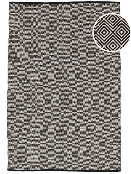 Küchenteppich Diamond 160X230 Baumwolle Moderner Schwarz/Weiß