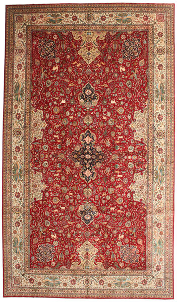 Tabriz 50 Raj Getekend Torabi Vloerkleed 378X660 Rood/Oranje Groot Wol, Perzië/Iran Carpetvista