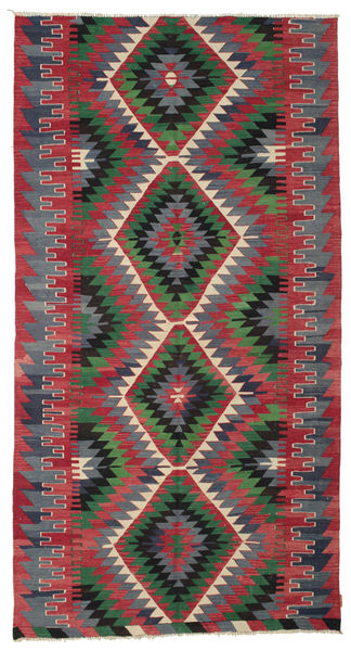 169X321 Kelim Vintage Türkei Teppich Orientalischer Rot/Dunkelgrau (Wolle, Türkei) Carpetvista