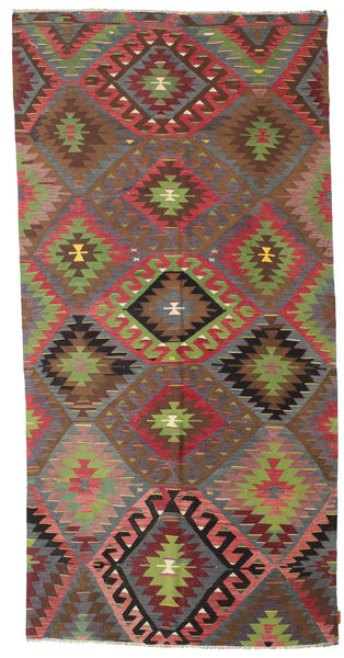  162X328 Kilim Vintage Törökország Szőnyeg Előszoba Barna/Piros Törökország
 Carpetvista