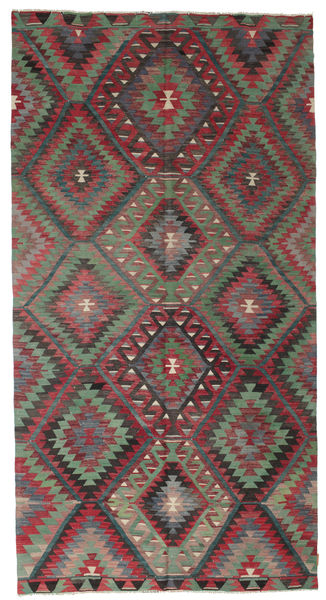  Kilim Vintage Turkish Rug 165X318 Vintage Wool Red/Dark Grey Carpetvista