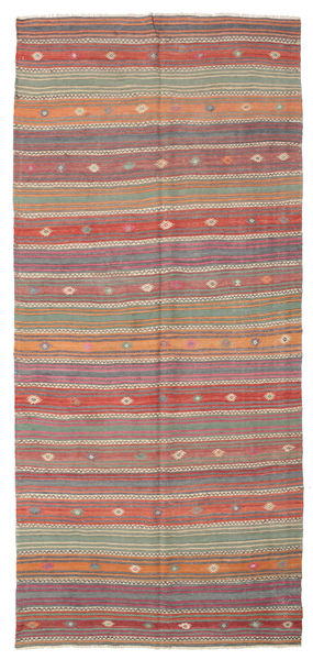 158X346 Kelim Vintage Türkei Teppich Orientalischer Läufer Rot/Grau (Wolle, Türkei) Carpetvista