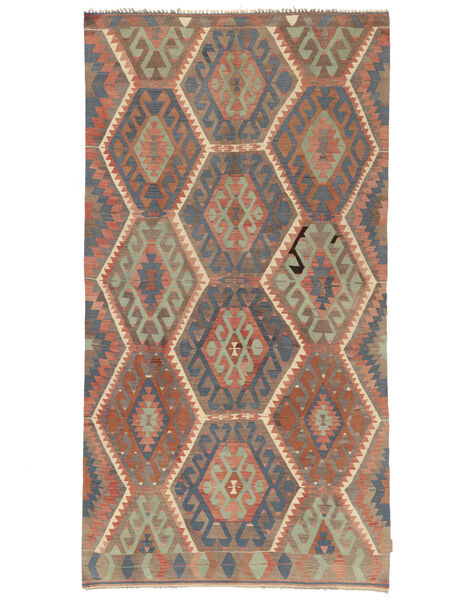  Kelim Vintage Tyrkiske Teppe 169X318 Brun/Mørk Rød Carpetvista